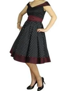 ChicStar Dotty Dream Dress In Black Women's Apparel