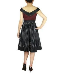 ChicStar Dotty Dream Dress In Burgundy Women's Apparel 7 ChicStar Dotty Dream Dress In Burgundy Women's Apparel