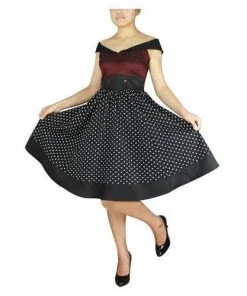 ChicStar Dotty Dream Dress In Burgundy Women's Apparel