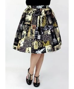 Hemet Circle Skirt In Edgar Allen Poe Print