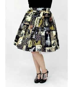 Hemet Circle Skirt In Edgar Allen Poe Print
