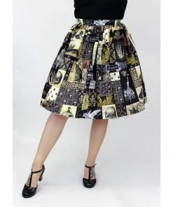 Hemet Circle Skirt In Edgar Allen Poe Print