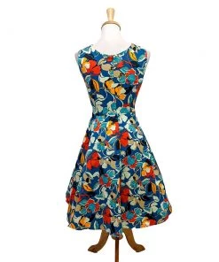 Women's Apparel Eva Rose Bold Blue Floral Swing Dress 11 Women's Apparel Eva Rose Bold Blue Floral Swing Dress