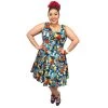 Women's Apparel Eva Rose Bold Blue Floral Swing Dress