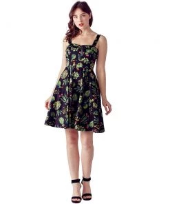 Eva Rose Sweetheart Dress In Cactus Flower Print