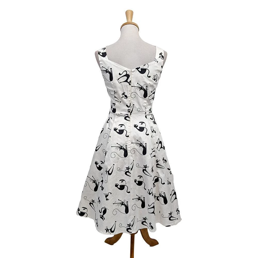 Women's Apparel Eva Rose Contrast Kitties Dress In Black & White 6 Women's Apparel Eva Rose Contrast Kitties Dress In Black & White