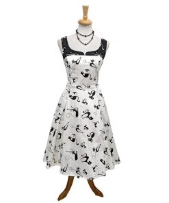 Women's Apparel Eva Rose Contrast Kitties Dress In Black & White 11 Women's Apparel Eva Rose Contrast Kitties Dress In Black & White