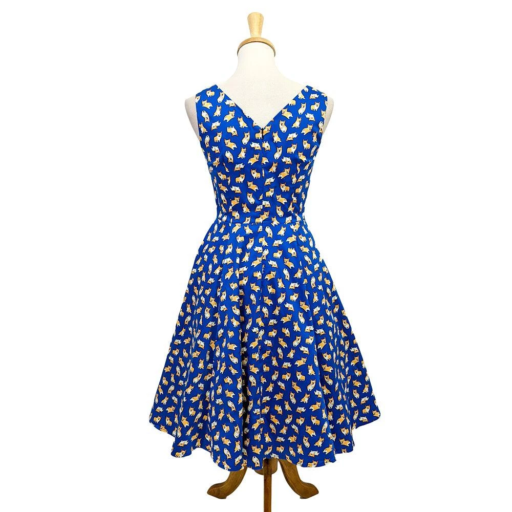 Eva Rose Corgilicious Swing Dress In Blue Women's Apparel 5 Eva Rose Corgilicious Swing Dress In Blue Women's Apparel