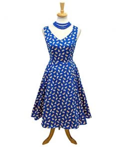 Eva Rose Corgilicious Swing Dress In Blue Women's Apparel