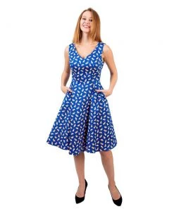 Eva Rose Corgilicious Swing Dress In Blue Women's Apparel
