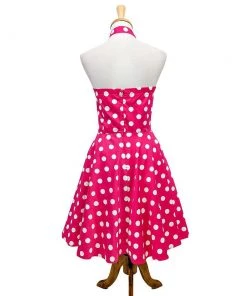 Eva Rose Hot Pink Polka Dot Halter Dress