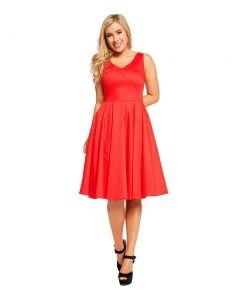 Eva Rose Red Hot Swing Dress Women's Apparel