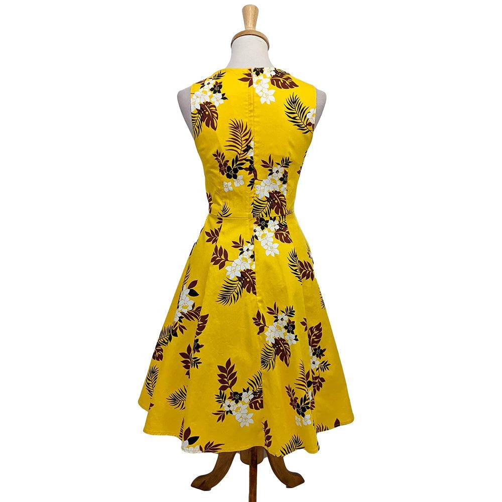 Eva Rose Yellow Fronds Swing Dress Women's Apparel 5 Eva Rose Yellow Fronds Swing Dress Women's Apparel