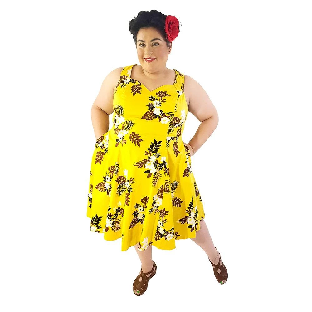 Eva Rose Yellow Fronds Swing Dress Women's Apparel 3 Eva Rose Yellow Fronds Swing Dress Women's Apparel