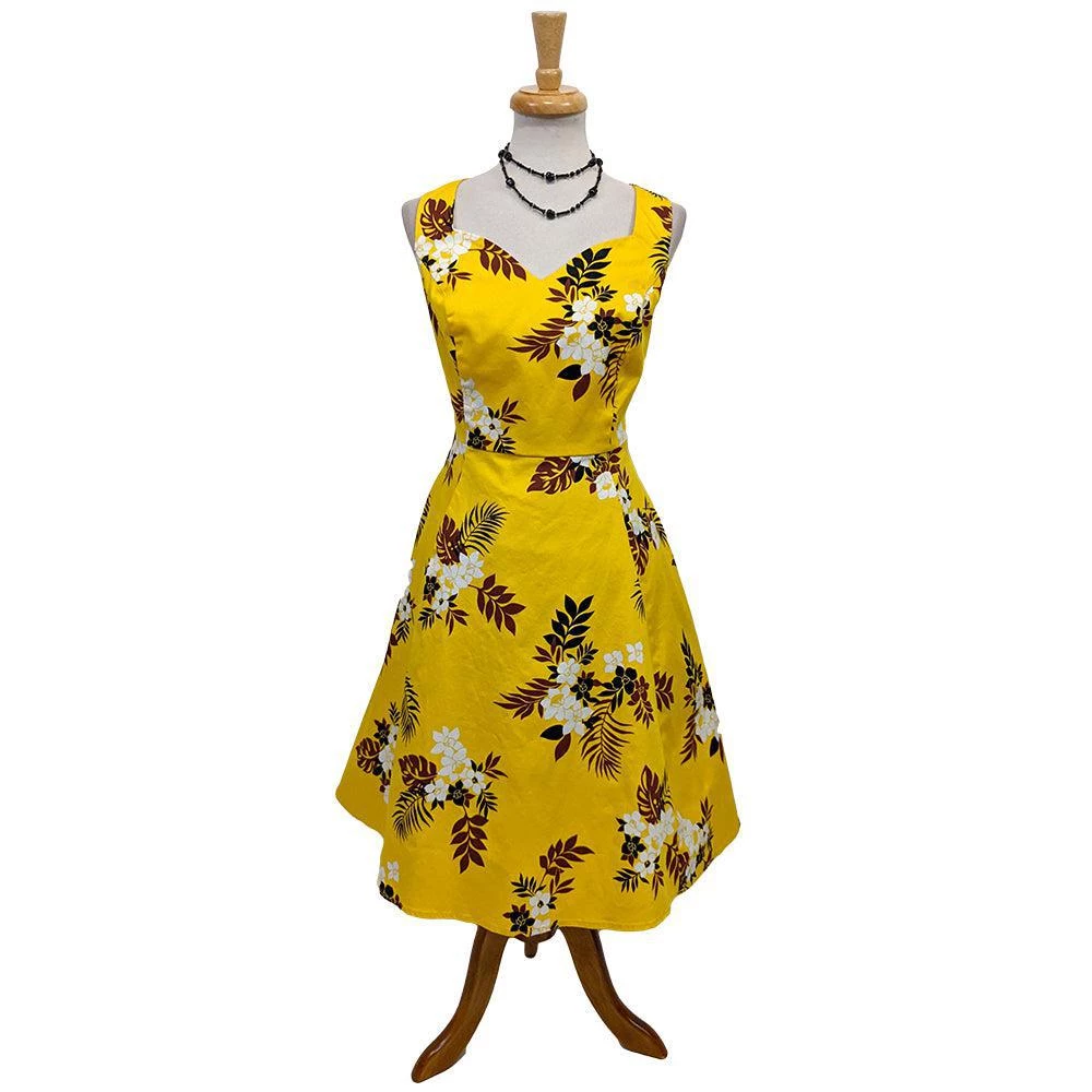 Eva Rose Yellow Fronds Swing Dress Women's Apparel 4 Eva Rose Yellow Fronds Swing Dress Women's Apparel