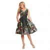 Eva Rose V-Neck Swing Dress In Exotic Florals Print Women's Apparel