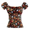 Glitz Glam And Rebellion Women's Apparel Pinup Peasant Top In Fall Print