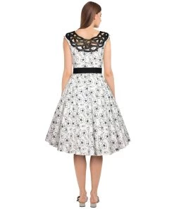 ChicStar Labyrinth Lace Dress In White And Black