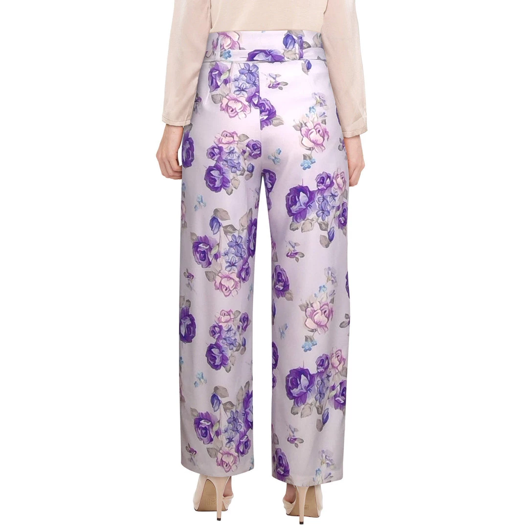 ChicStar Women's Apparel Soft Tie-Waist Pants In White Floral 8 ChicStar Women's Apparel Soft Tie-Waist Pants In White Floral