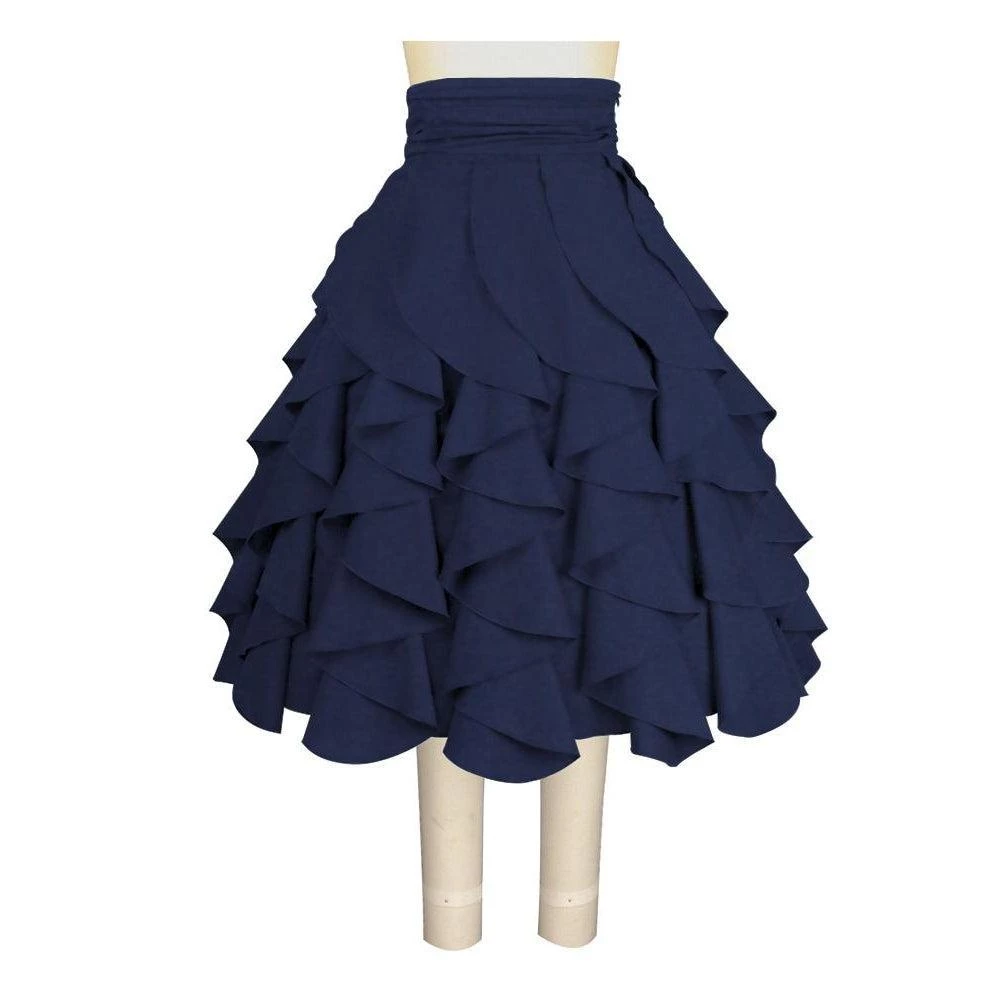 ChicStar Florence Flounce Skirt In Navy 5 ChicStar Florence Flounce Skirt In Navy
