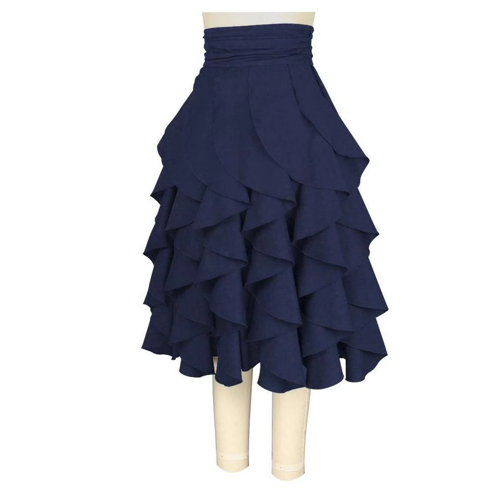 ChicStar Florence Flounce Skirt In Navy 6 ChicStar Florence Flounce Skirt In Navy