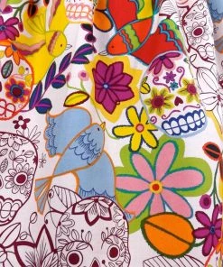 Hemet Pleated Skirt In Skull Folklorico Print Women's Apparel