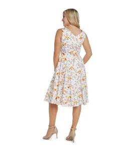 Women's Apparel Eva Rose V-Neck Swing Dress In Fox Print