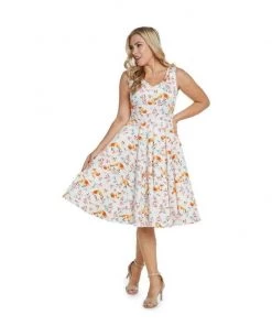 Women's Apparel Eva Rose V-Neck Swing Dress In Fox Print