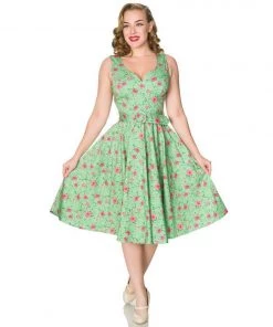 Women's Apparel Timeless London Freya Swing Dress In Green Floral