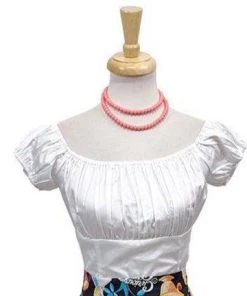 Glitz Glam And Rebellion Pinup Peasant Top In Solid White