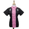 Glitz Glam And Rebellion GGR Logo Bowling Shirt In Pink And Black Women's Apparel