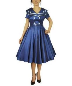 ChicStar Sailor Dress In Navy Blue