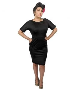 Glitz Glam And Rebellion Sandra Classic Wiggle Dress In Black