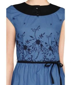 ChicStar Gloria Gardens Dress In Blue Women's Apparel