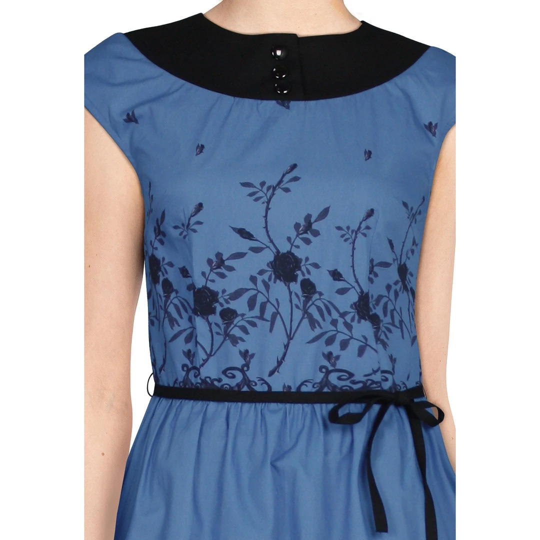 ChicStar Gloria Gardens Dress In Blue Women's Apparel 4 ChicStar Gloria Gardens Dress In Blue Women's Apparel