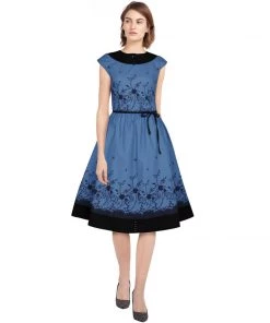 ChicStar Gloria Gardens Dress In Blue Women's Apparel