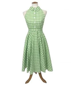 Glitz Glam And Rebellion GGR June Shirtdress In Green Gingham