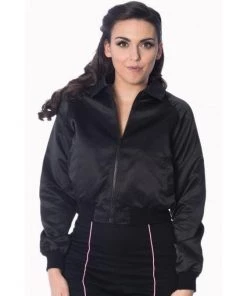 Glitz Glam And Rebellion Women's Apparel Banned Grease Bomber Jacket