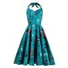 Glitz Glam And Rebellion Turquoise Mid Century Kitty Swing Dress Women's Apparel