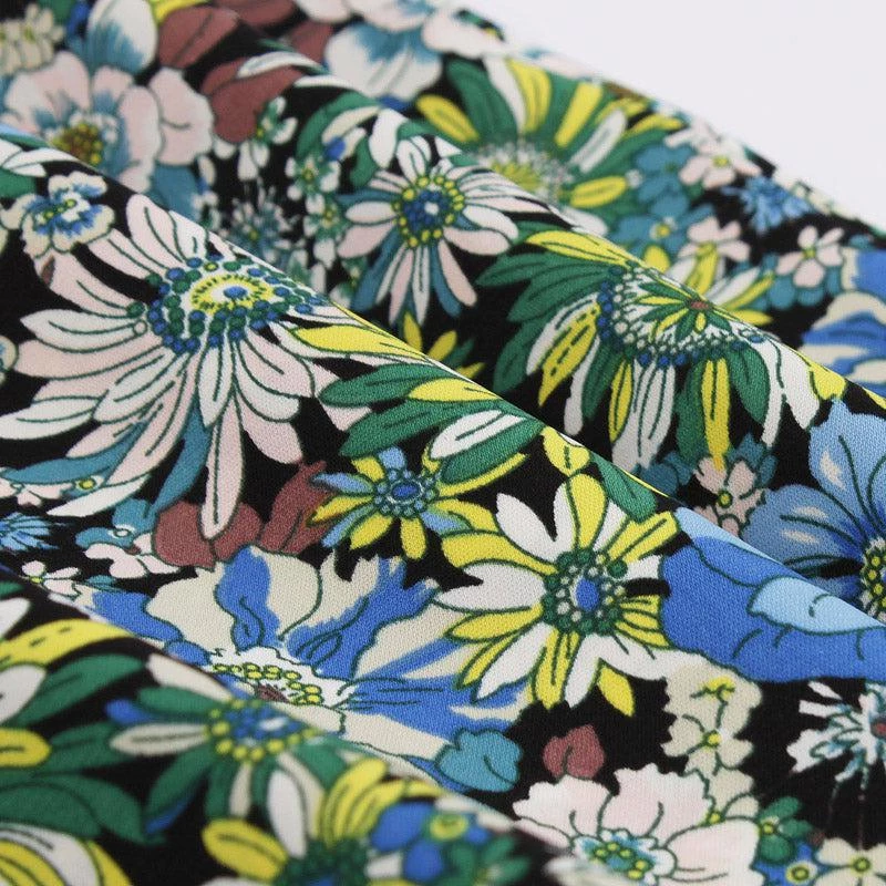 Glitz Glam And Rebellion Multicolor Floral High Waist Vintage Dress Women's Apparel 5 Glitz Glam And Rebellion Multicolor Floral High Waist Vintage Dress Women's Apparel