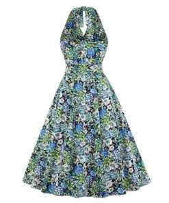 Glitz Glam And Rebellion Multicolor Floral High Waist Vintage Dress Women's Apparel