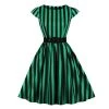 Glitz Glam And Rebellion Green And Black Striped Vintage Cotton Pleated Swing Dress Women's Apparel 2 Glitz Glam And Rebellion Green And Black Striped Vintage Cotton Pleated Swing Dress Women's Apparel