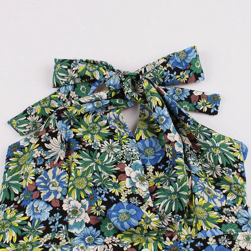 Glitz Glam And Rebellion Multicolor Floral High Waist Vintage Dress Women's Apparel 7 Glitz Glam And Rebellion Multicolor Floral High Waist Vintage Dress Women's Apparel