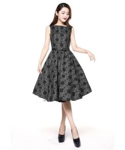 ChicStar Haunted Mansion Swing Dress In Gray