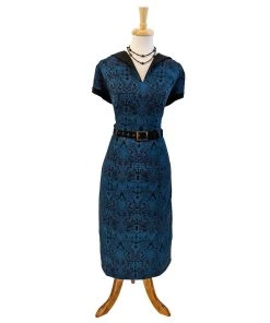 ChicStar Haunted Mansion Wiggle Dress In Blue Women's Apparel