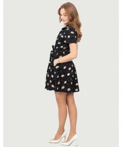 Eva Rose Short Shirtdress In Hedgehog Print Women's Apparel