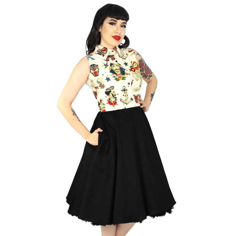 Women's Apparel Hemet Snap-Front Circle Dress In Anchors Away 4 Women's Apparel Hemet Snap-Front Circle Dress In Anchors Away