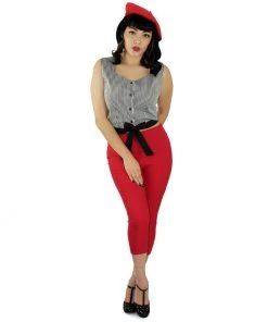 Hemet Sleeveless Knotted Top In Black & White Stripe 11 Hemet Sleeveless Knotted Top In Black & White Stripe