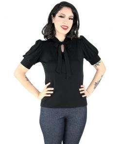 Hemet Tie-Neck Blouse In Black Women's Apparel