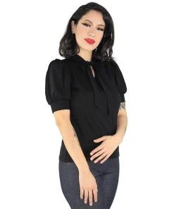Hemet Tie-Neck Blouse In Black Women's Apparel